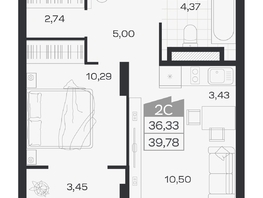 Продается 2-комнатная квартира ЖК Ясный берег, дом 19, бс 2-5, 40.05  м&sup2;, 8028000 рублей