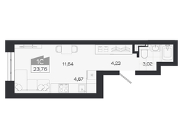 Продается Студия ЖК Квартал 54, дом 1, 23.76  м&sup2;, 4315000 рублей