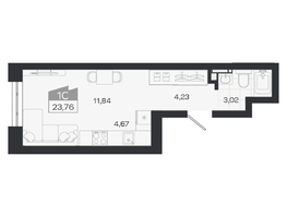 Продается Студия ЖК Квартал 54, дом 1, 23.76  м&sup2;, 4397000 рублей