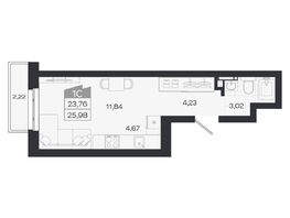 Продается Студия ЖК Квартал 54, дом 1, 23.76  м&sup2;, 4471000 рублей