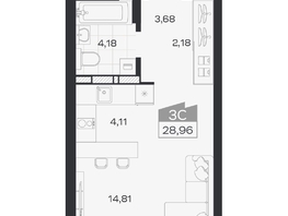 Продается Студия ЖК Квартал 54, дом 1, 28.96  м&sup2;, 5188000 рублей