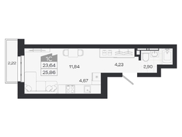 Продается Студия ЖК Квартал 54, дом 1, 23.64  м&sup2;, 4599000 рублей
