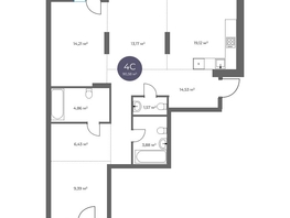 Продается 4-комнатная квартира  Квартал на Российской, дом 3, 90.38  м&sup2;, 18290000 рублей