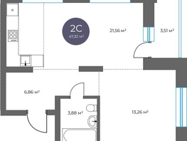 Продается 2-комнатная квартира  Квартал на Российской, дом 3, 47.32  м&sup2;, 10270000 рублей