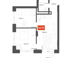 Продается 1-комнатная квартира  Квартал ЩА, 46.6  м&sup2;, 10690000 рублей