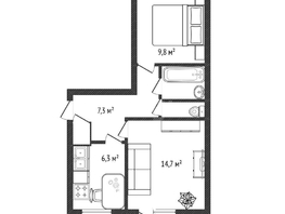 Продается 2-комнатная квартира Толбухина ул, 43  м&sup2;, 4200000 рублей