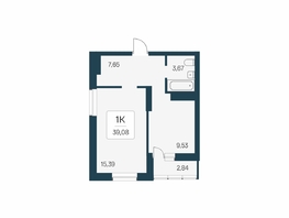 Продается 1-комнатная квартира ЖК Расцветай на Бугринской роще, 39.08  м&sup2;, 6250000 рублей