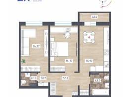 Продается 2-комнатная квартира ЖК Радуга Сибири, дом 10, 65.7  м&sup2;, 6941150 рублей