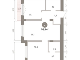 Продается 2-комнатная квартира ЖК Европейский берег, дом 46, 56.76  м&sup2;, 10520000 рублей