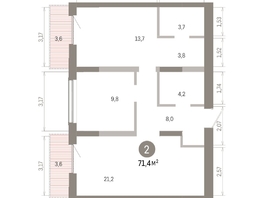 Продается 2-комнатная квартира ЖК Европейский берег, дом 46, 71.42  м&sup2;, 10600000 рублей