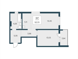 Продается 2-комнатная квартира ЖК Эко-квартал на Кедровой, дом 4, 53.2  м&sup2;, 6000000 рублей