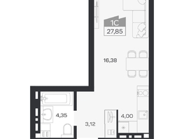 Продается Студия ЖК Ясный берег, дом 20, 27.85  м&sup2;, 5719000 рублей