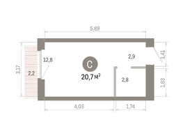 Продается Студия ЖК Пшеница, 6.1, 20.68  м&sup2;, 3970000 рублей