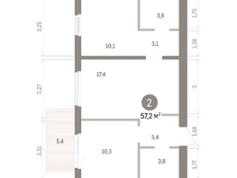 Продается 2-комнатная квартира ЖК Пшеница, дом 5.2, 57.24  м&sup2;, 8970000 рублей