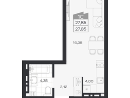 Продается Студия ЖК Ясный берег, дом 20, 27.85  м&sup2;, 5543000 рублей