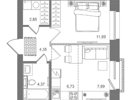 Продается Студия ЖК Спектр, дом 10, 37.89  м&sup2;, 6910000 рублей