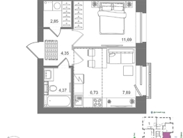 Продается Студия ЖК Спектр, дом 10, 37.89  м&sup2;, 7571000 рублей