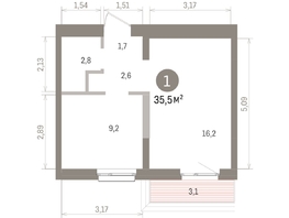 Продается 1-комнатная квартира ЖК Европейский берег, дом 32, 35.5  м&sup2;, 8170000 рублей