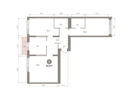 Продается 3-комнатная квартира ЖК Европейский берег, дом 32, 90.86  м&sup2;, 16900000 рублей