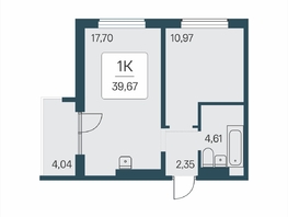 Продается 1-комнатная квартира ЖК Эко-квартал на Кедровой, дом 7, 39.67  м&sup2;, 5100000 рублей