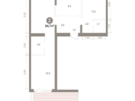 Продается 2-комнатная квартира ЖК Лебедевский квартал, д 1, 94.72  м&sup2;, 13700000 рублей