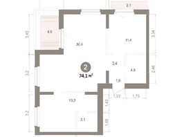 Продается 1-комнатная квартира ЖК Лебедевский квартал, д 1, 74.1  м&sup2;, 13040000 рублей