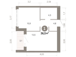 Продается 1-комнатная квартира  Квартал Молодость, дом 1, 36.49  м&sup2;, 5810000 рублей