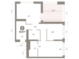 Продается 2-комнатная квартира  Квартал Молодость, дом 1, 83.3  м&sup2;, 12480000 рублей
