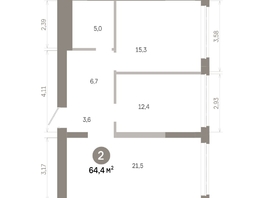 Продается 2-комнатная квартира  Квартал Молодость, дом 1, 64.41  м&sup2;, 9650000 рублей