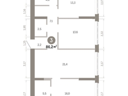 Продается 3-комнатная квартира  Квартал Молодость, дом 1, 86.22  м&sup2;, 13200000 рублей