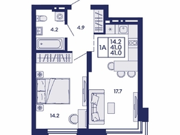 Продается 1-комнатная квартира ЖК Сила леса, корп 1, 41  м&sup2;, 6300000 рублей