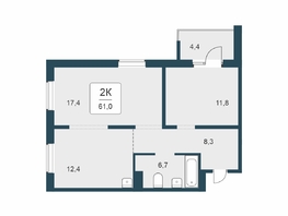 Продается 2-комнатная квартира ЖК Цветной бульвар, дом 4 сек 1, 61  м&sup2;, 7800000 рублей
