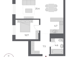 Продается 2-комнатная квартира ЖК ОСКАР, дом 1, 52.9  м&sup2;, 12970000 рублей