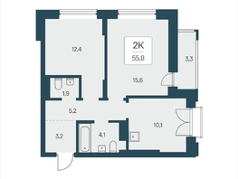 Продается 2-комнатная квартира ЖК Расцветай на Кропоткина, дом 2, 55.8  м&sup2;, 9990000 рублей
