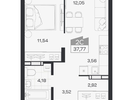 Продается 2-комнатная квартира ЖК Квартал 54, дом 1, 37.77  м&sup2;, 6685000 рублей