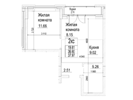 Продается 2-комнатная квартира ЖК Чернышевский, корп 3.3, 36.6  м&sup2;, 8840000 рублей