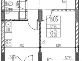 Продается 1-комнатная квартира ЖК Чернышевский, корп 3.3, 34.95  м&sup2;, 9150000 рублей