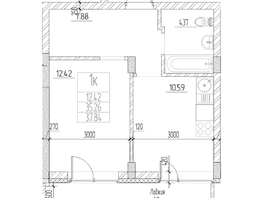 Продается 1-комнатная квартира ЖК Чернышевский, корп 3.3, 35.25  м&sup2;, 8200000 рублей