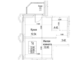 Продается 1-комнатная квартира ЖК Чернышевский, корп 3.3, 32.98  м&sup2;, 8660000 рублей