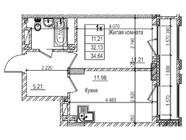 Продается 1-комнатная квартира ЖК Чернышевский, корп 3.3, 32.1  м&sup2;, 7000000 рублей