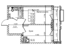 Продается 1-комнатная квартира ЖК Чернышевский, корп 3.3, 32.4  м&sup2;, 7930000 рублей