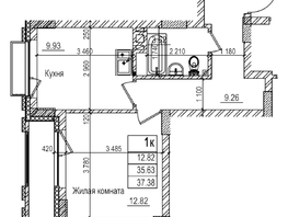 Продается 1-комнатная квартира ЖК Чернышевский, корп 3.3, 35.6  м&sup2;, 7920000 рублей