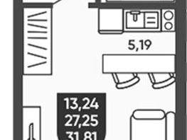 Продается Студия ЖК Ермак, 28.16  м&sup2;, 5250000 рублей