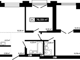 Продается 2-комнатная квартира ЖК Платина, 64.28  м&sup2;, 21131000 рублей