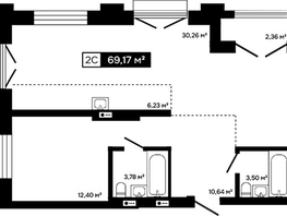 Продается 2-комнатная квартира ЖК Платина, 66.81  м&sup2;, 21077000 рублей