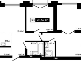 Продается 2-комнатная квартира ЖК Платина, 64.21  м&sup2;, 20406000 рублей