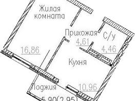 Продается 1-комнатная квартира ЖК Пегас, 36.89  м&sup2;, 8448000 рублей