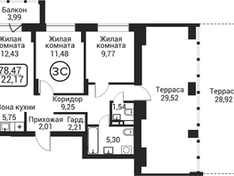 Продается 2-комнатная квартира ЖК Пегас, 59.74  м&sup2;, 18833000 рублей