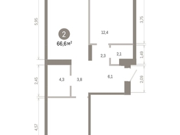 Продается 2-комнатная квартира ЖК Пшеница, 6.1, 66.56  м&sup2;, 10150000 рублей
