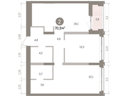 Продается 2-комнатная квартира ЖК Европейский берег, дом 32, 70.9  м&sup2;, 12290000 рублей